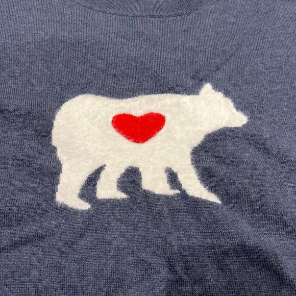 Sundance Mighty Polar Bear Sweater Sz S Blue Wool Blend Casual Preppy Novelty - Picture 4 of 7